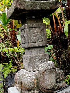 Traditional stone garden sculpture of turtle
